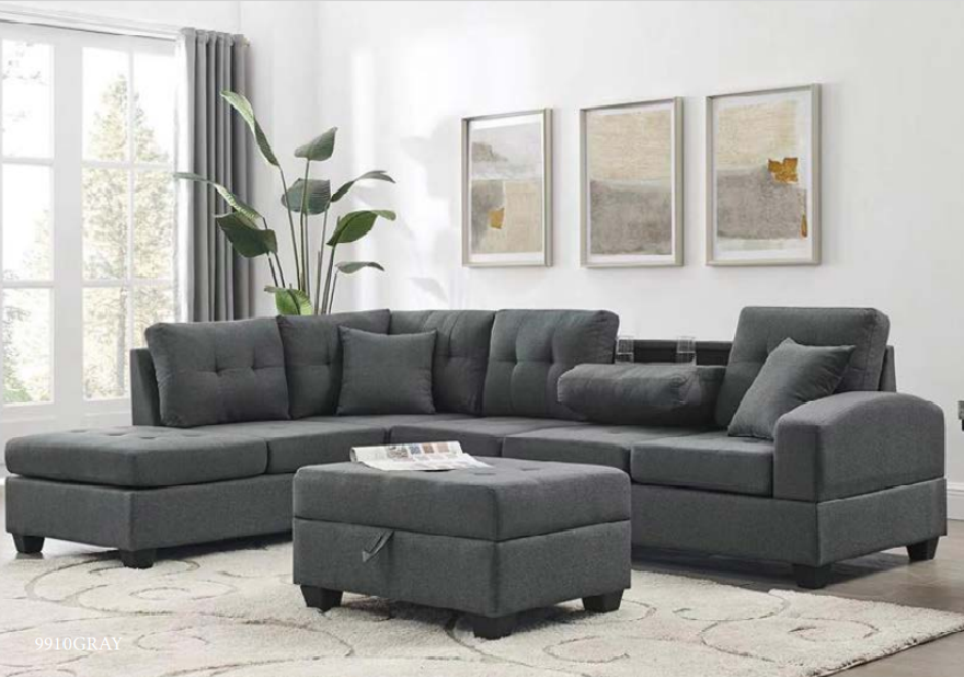 PJ Warehouse Sectional with Ottoman