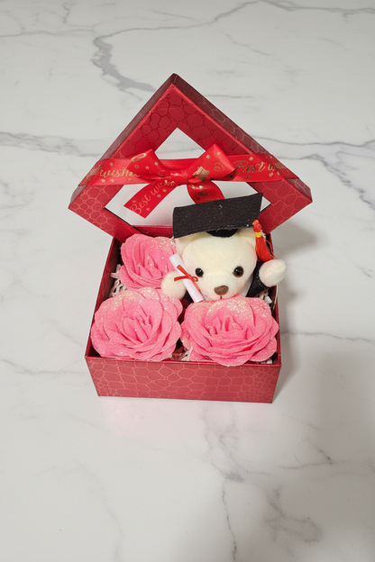 Grad Bear Rose Gift Box