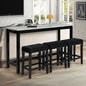 Furniture World Faux Marble Pub Table With 3 Gray Stools