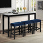 Furniture World Faux Marble Pub Table With 3 Gray Stools